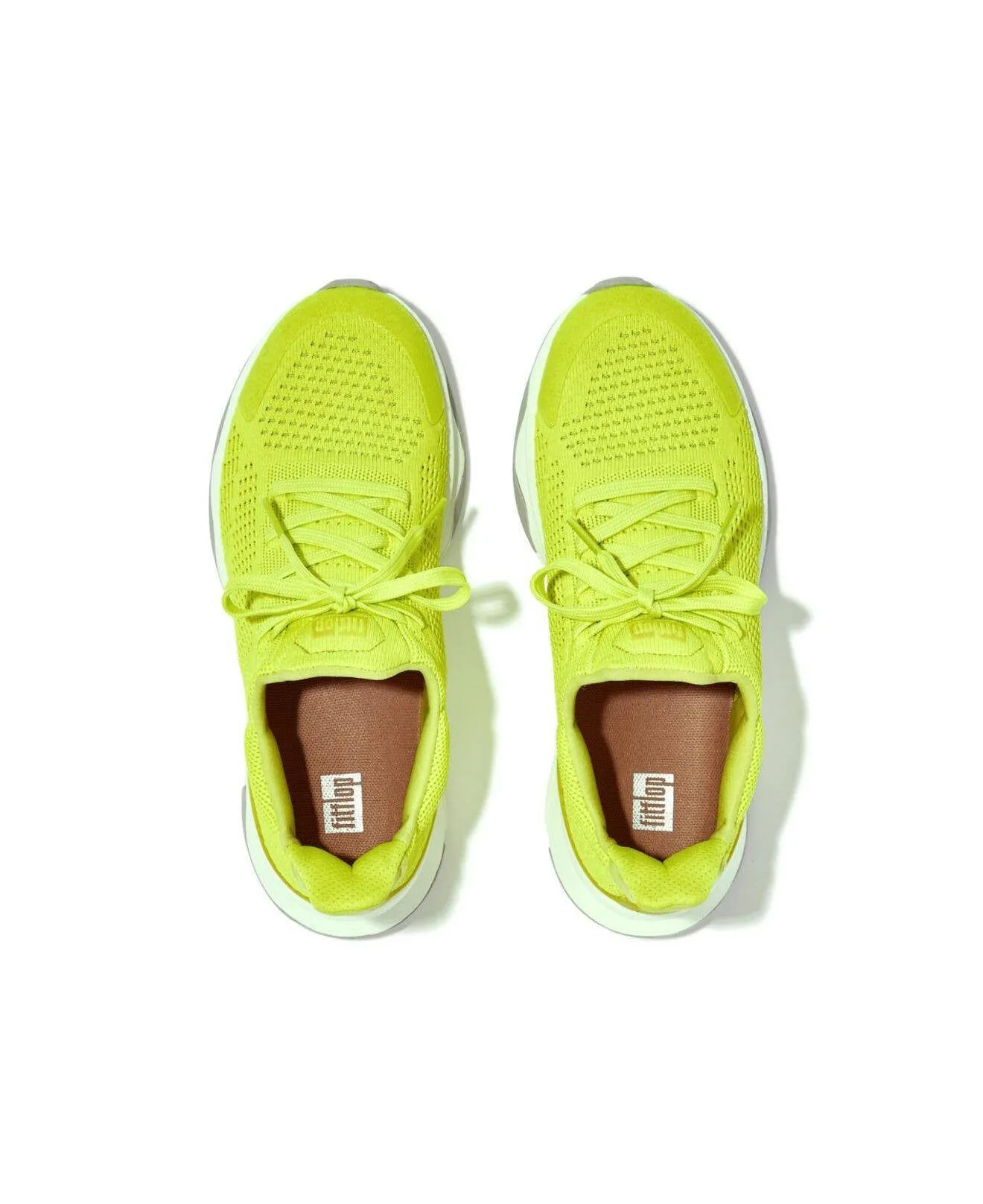 FitFlop Womens Vitamin FFX Knit Sports Sneakers Electric Yellow