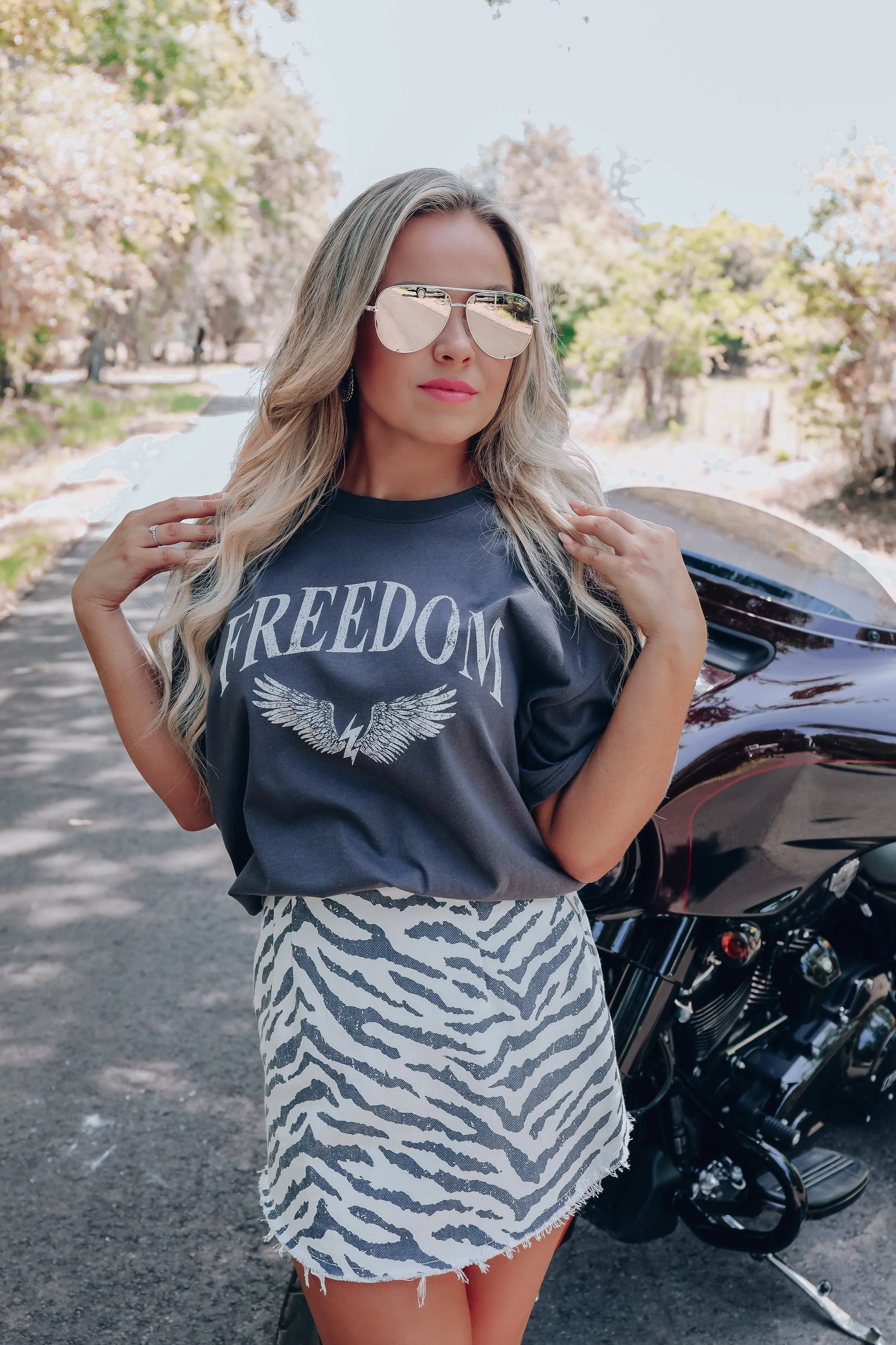 Freedom Graphic Tee - Charcoal