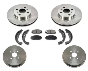 Front Rotors Rear Drums Brake Pads Shoes Fits For Toyota Yaris 2006-2013