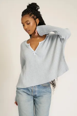 Getaway Notch Neck Sweater - Blue Dusk