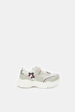 Girls Grey Patch Detail Trainer