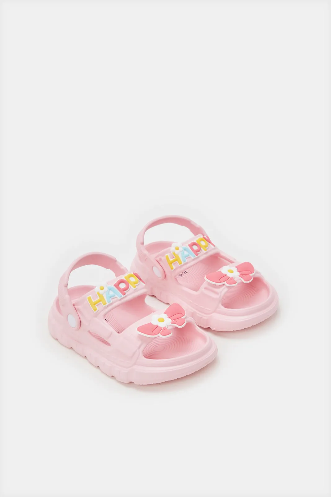 Girls Pink Bow Slide