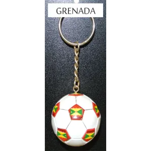 Grenada Soccer Ball Metal Key Chain