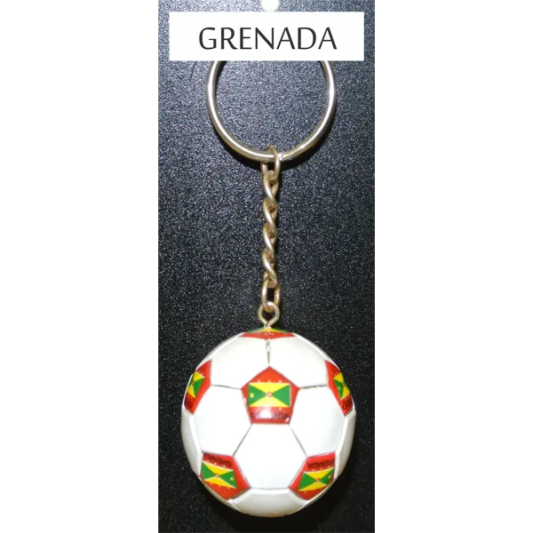 Grenada Soccer Ball Metal Key Chain