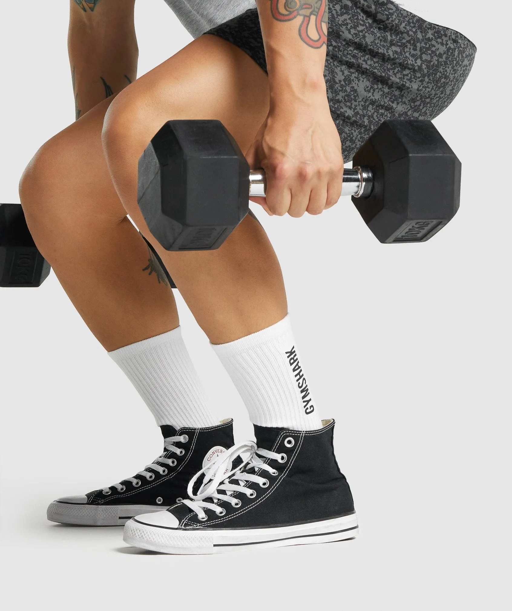 Gymshark Premium Logo Crew Socks - White