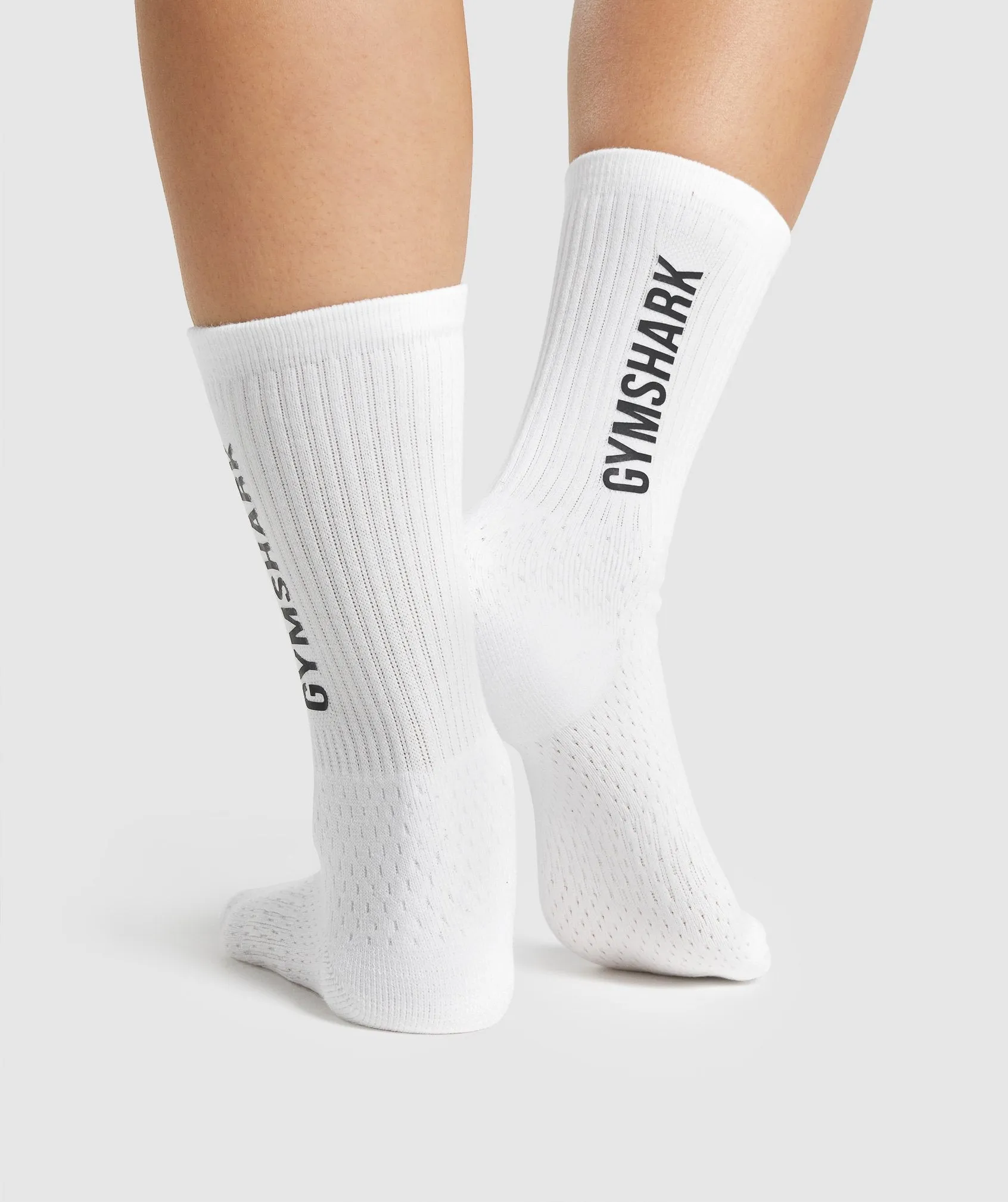 Gymshark Premium Logo Crew Socks - White