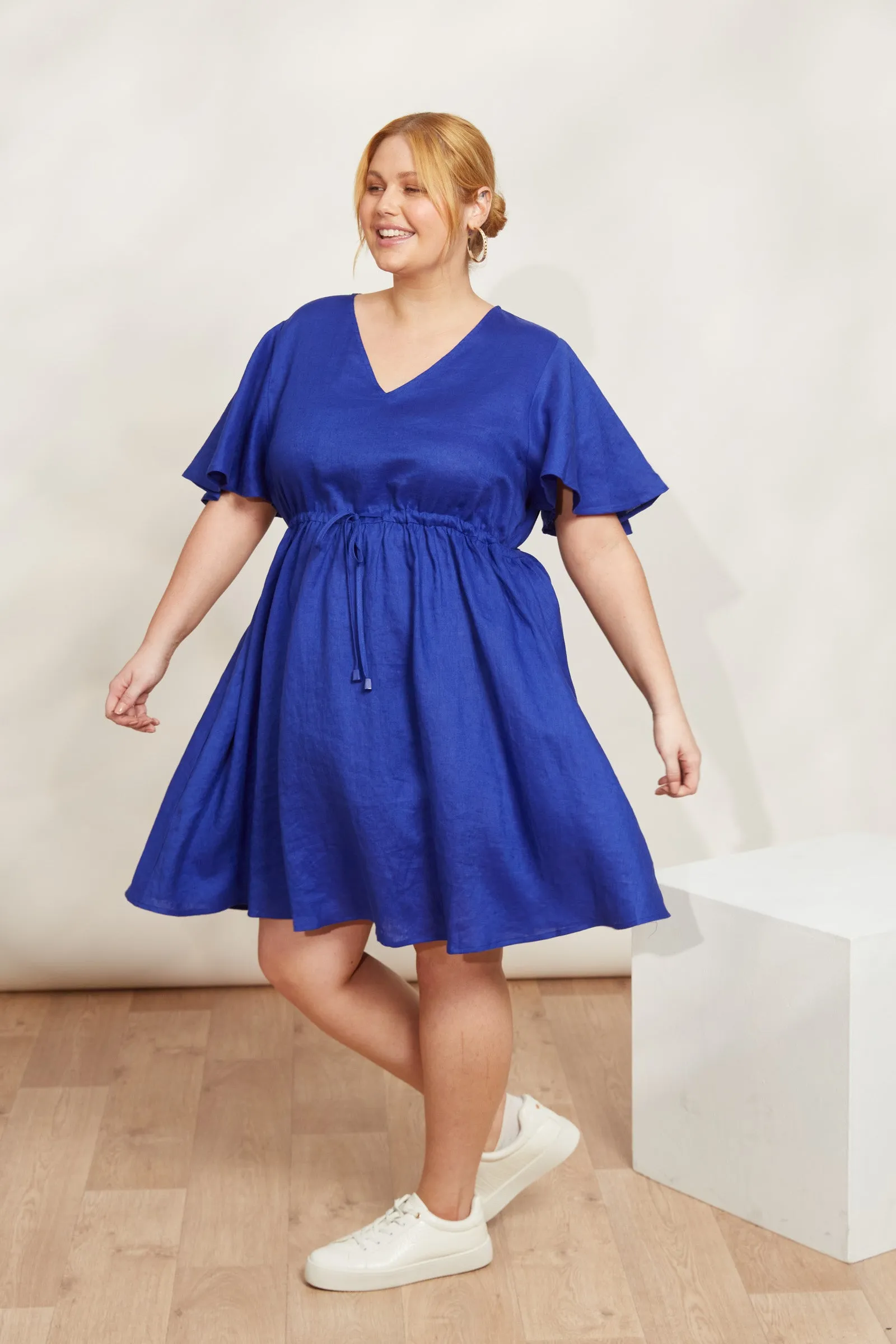 Halcyon Tie Dress - Cobalt