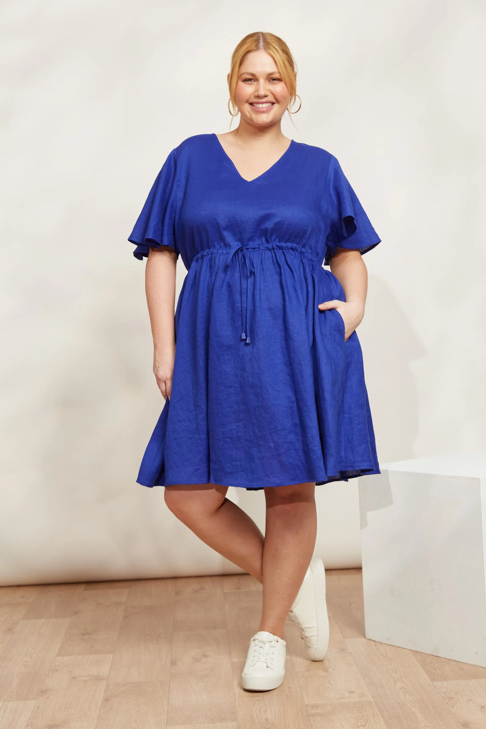 Halcyon Tie Dress - Cobalt