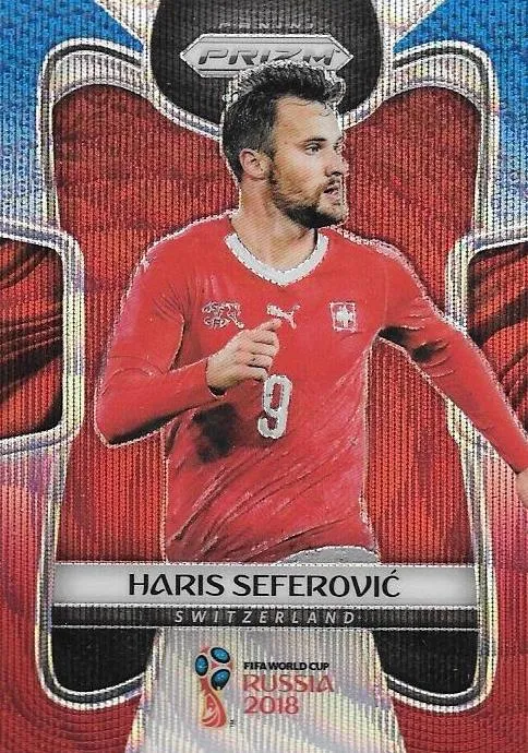 Haris Seferovic, Blue & Red Refractor, 2018 Panini Prizm World Cup Soccer