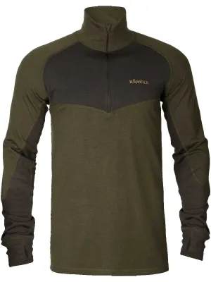 HARKILA Base Warm Half Zip Neck - Mens - Willow Green / Shadow Brown