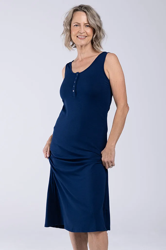 Henley Tank Dress - Navy