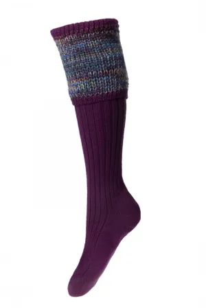 HOUSE OF CHEVIOT Lady Katrine Shooting Socks - Womens - Bilberry