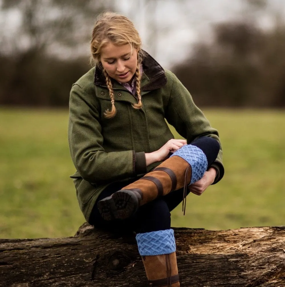 HOUSE OF CHEVIOT Lady Rannoch Shooting Socks - Womens - Bluebell