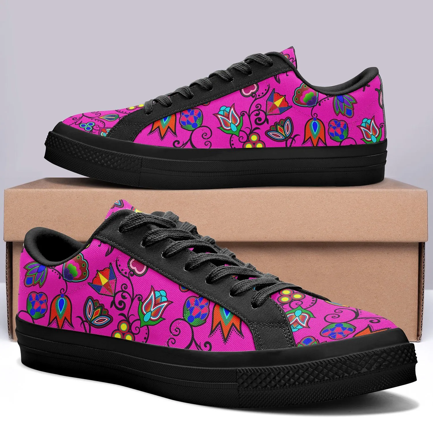 Indigenous Paisley Aapisi Low Top Canvas Shoes Black Sole