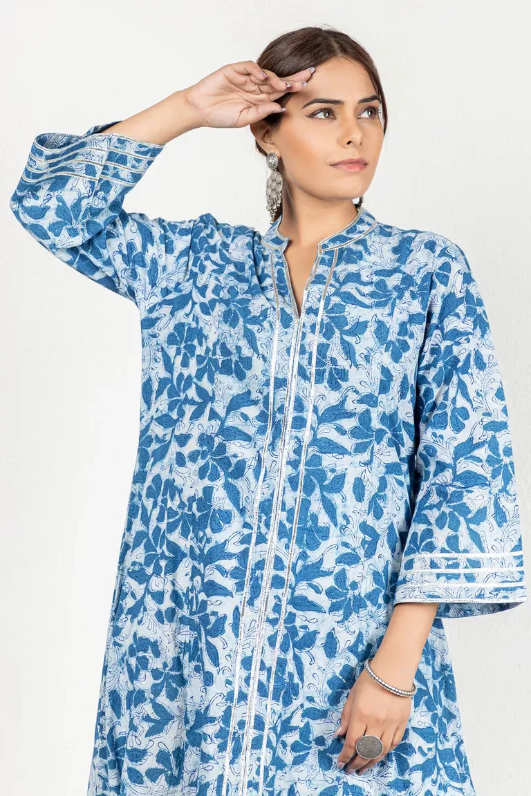 Indigo Blue Hand Block Dabu Print Kurta