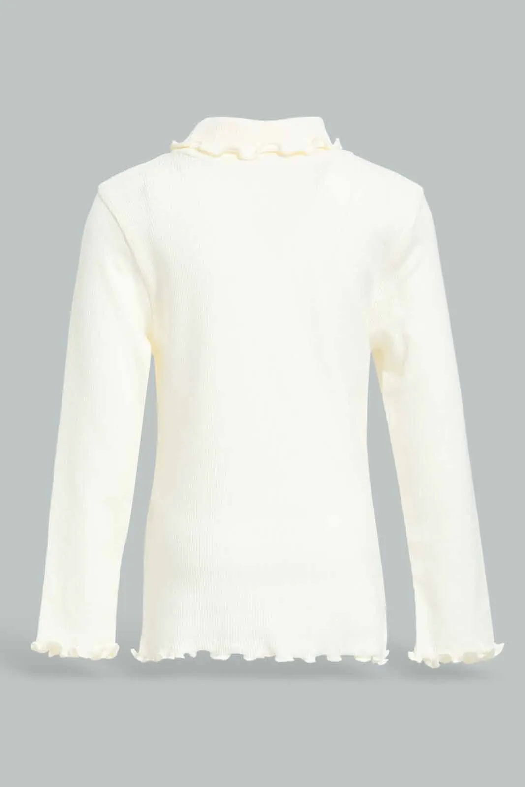 Infant Girls Ivory Turtle Neck T-Shirt