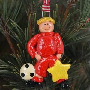 Junior Soccer Player Boy Christmas Ornament