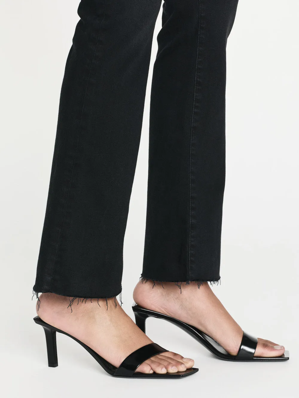 Le Crop Mini Boot Raw Fray -- Blackthorn