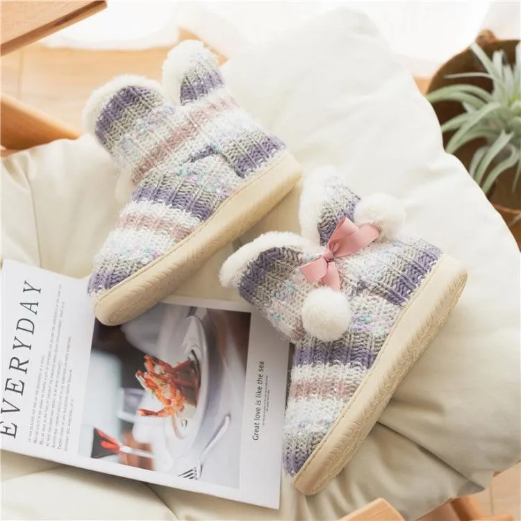 Luxurious Cashmere-Lined Thick-Soled Winter Slippers