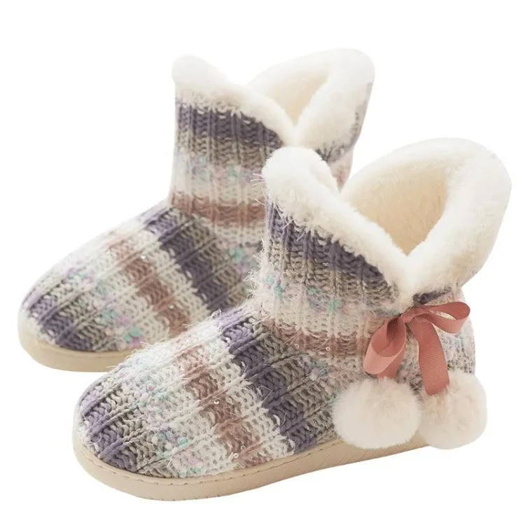 Luxurious Cashmere-Lined Thick-Soled Winter Slippers