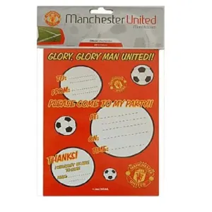 Manchester United Football Invitations - 20 Pkt - CLEARANCE