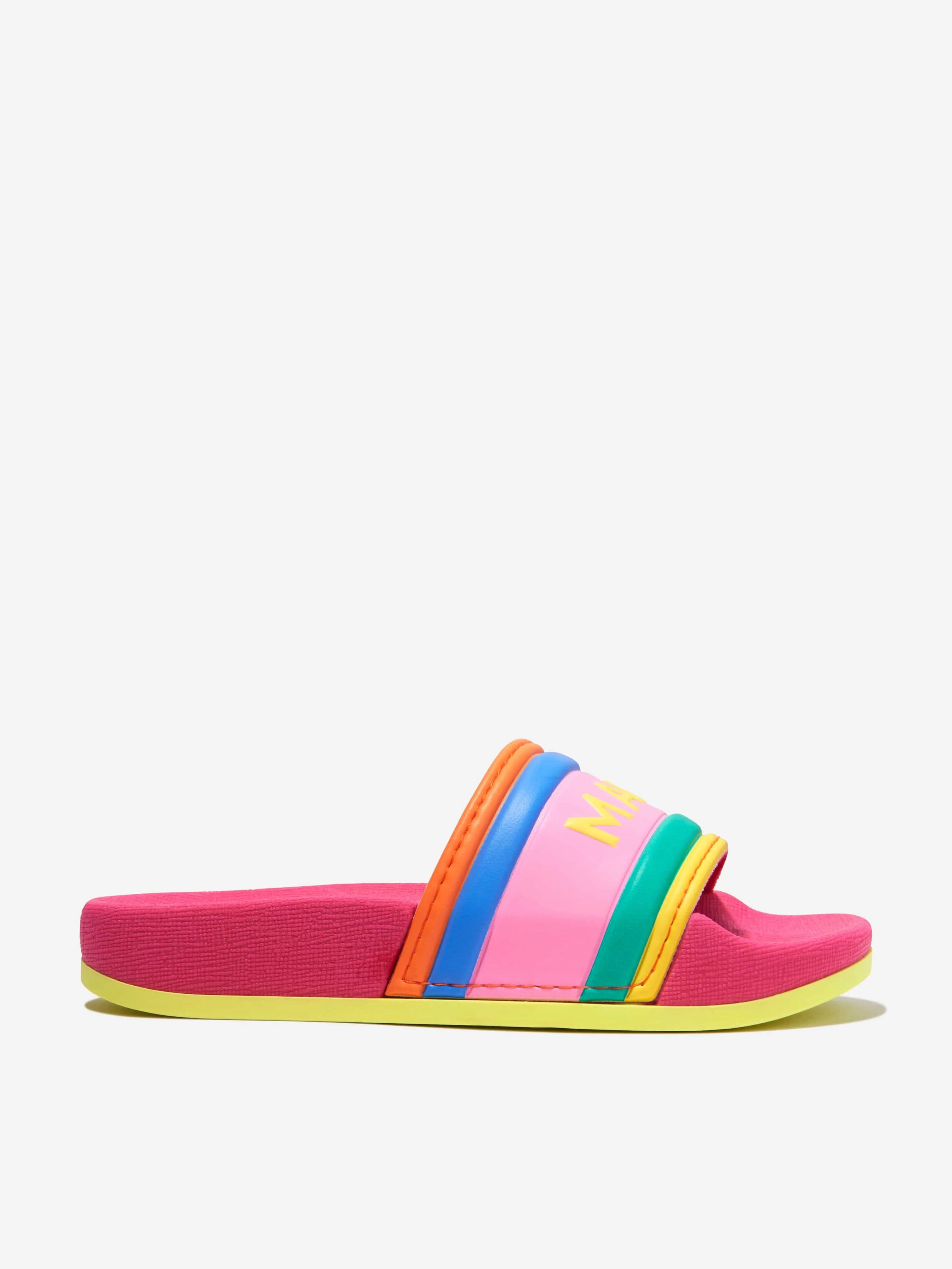 MARC JACOBS Girls Striped Logo Sliders in Multicolour