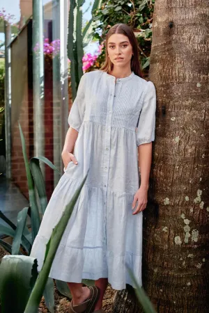 Maria Linen Dress | Pale Blue