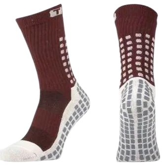 MAROON TRUSOX 3.0 MID-CALF CUSHION CREW GRIP SOCKS