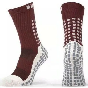 MAROON TRUSOX 3.0 MID-CALF CUSHION CREW GRIP SOCKS