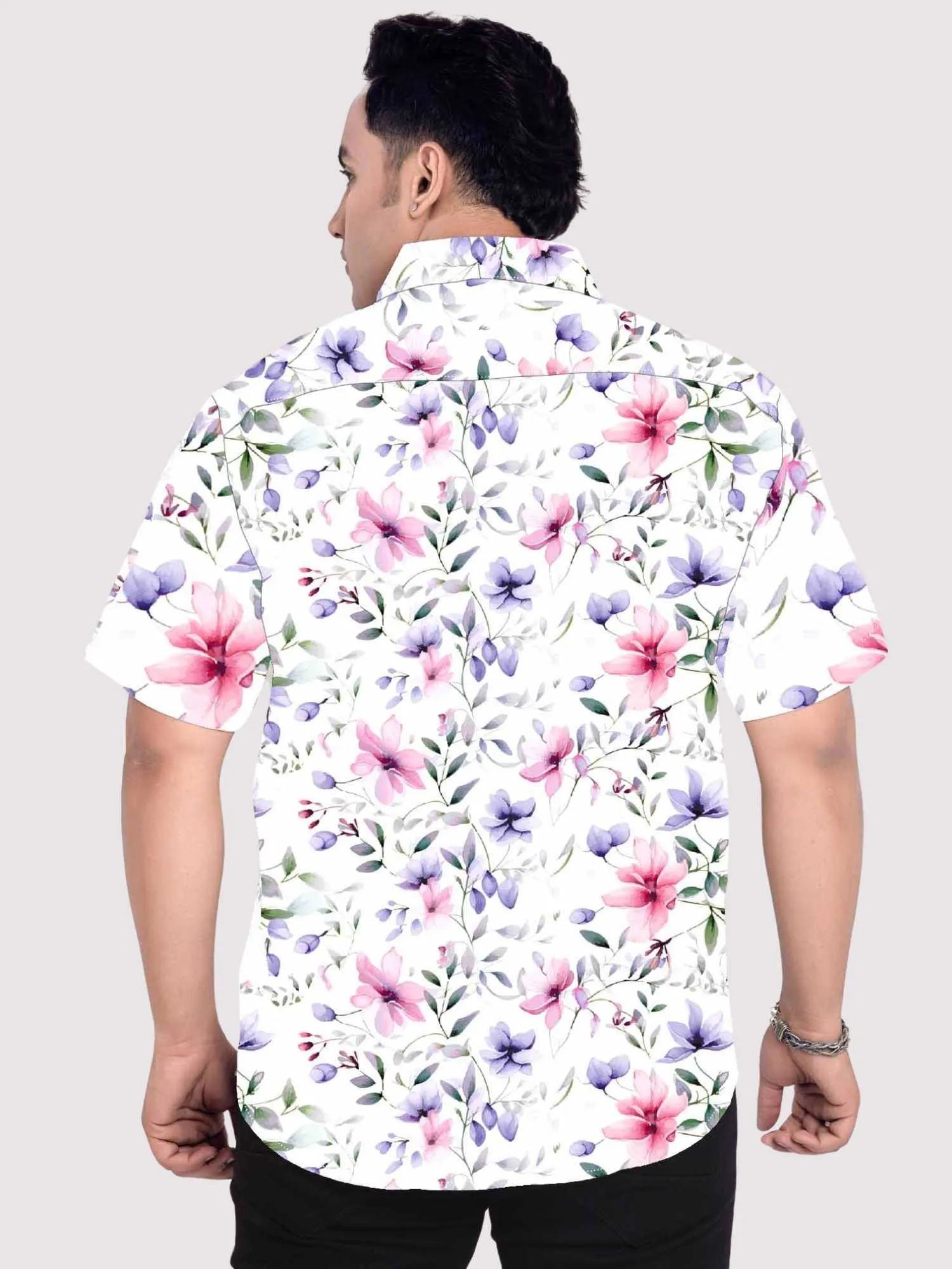 Melrose Linen Printed Shirt Men's Plus Size