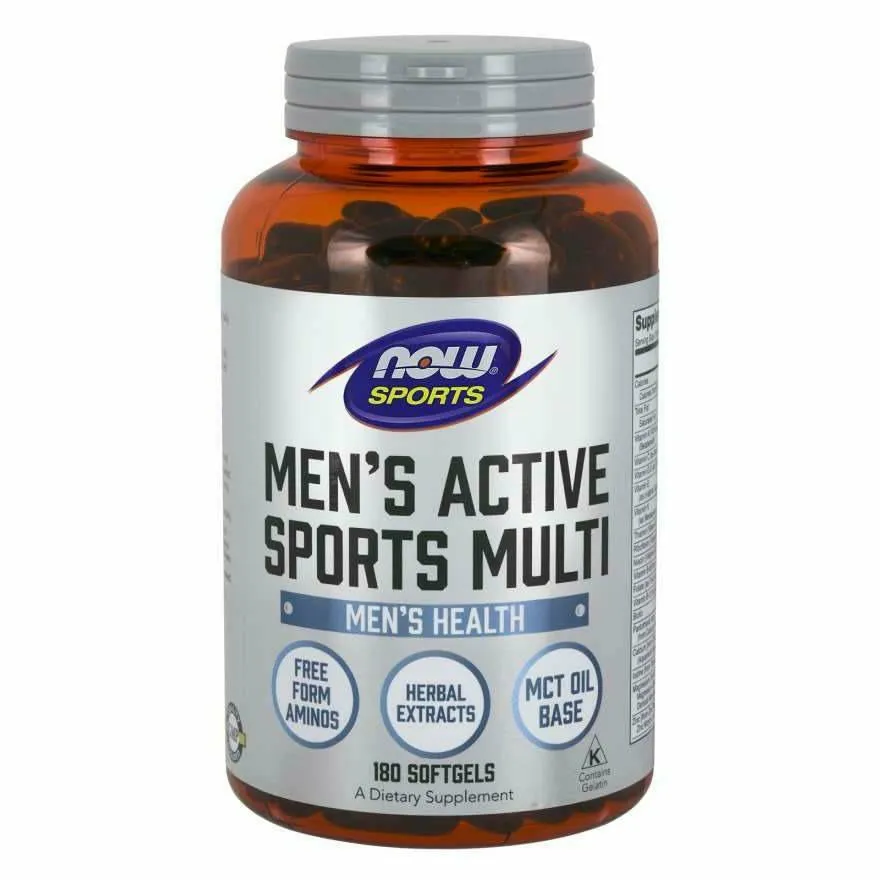 Mens Active Sports Multi 180 softgels By Now