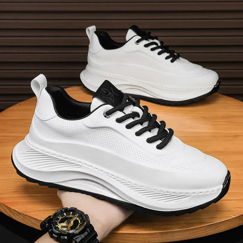 Men's Thick-soled Sports Shoes Casual Breathable Sneakers Lace-up Shoes Boy