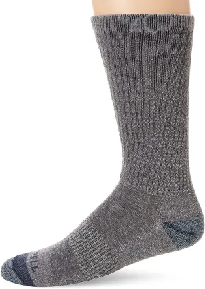 Merrell Men's 3-Pack Cushioned Performance Hiker Crew Socks, Charcoal