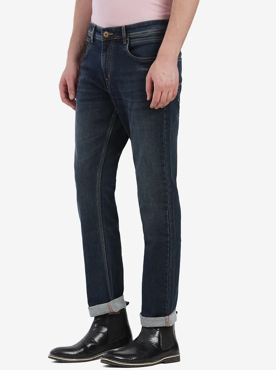 Midnight Grey & Blue Washed Straight Fit Jeans | Greenfibre