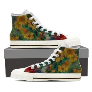 Monet Sunflowers High Top Women Shoes