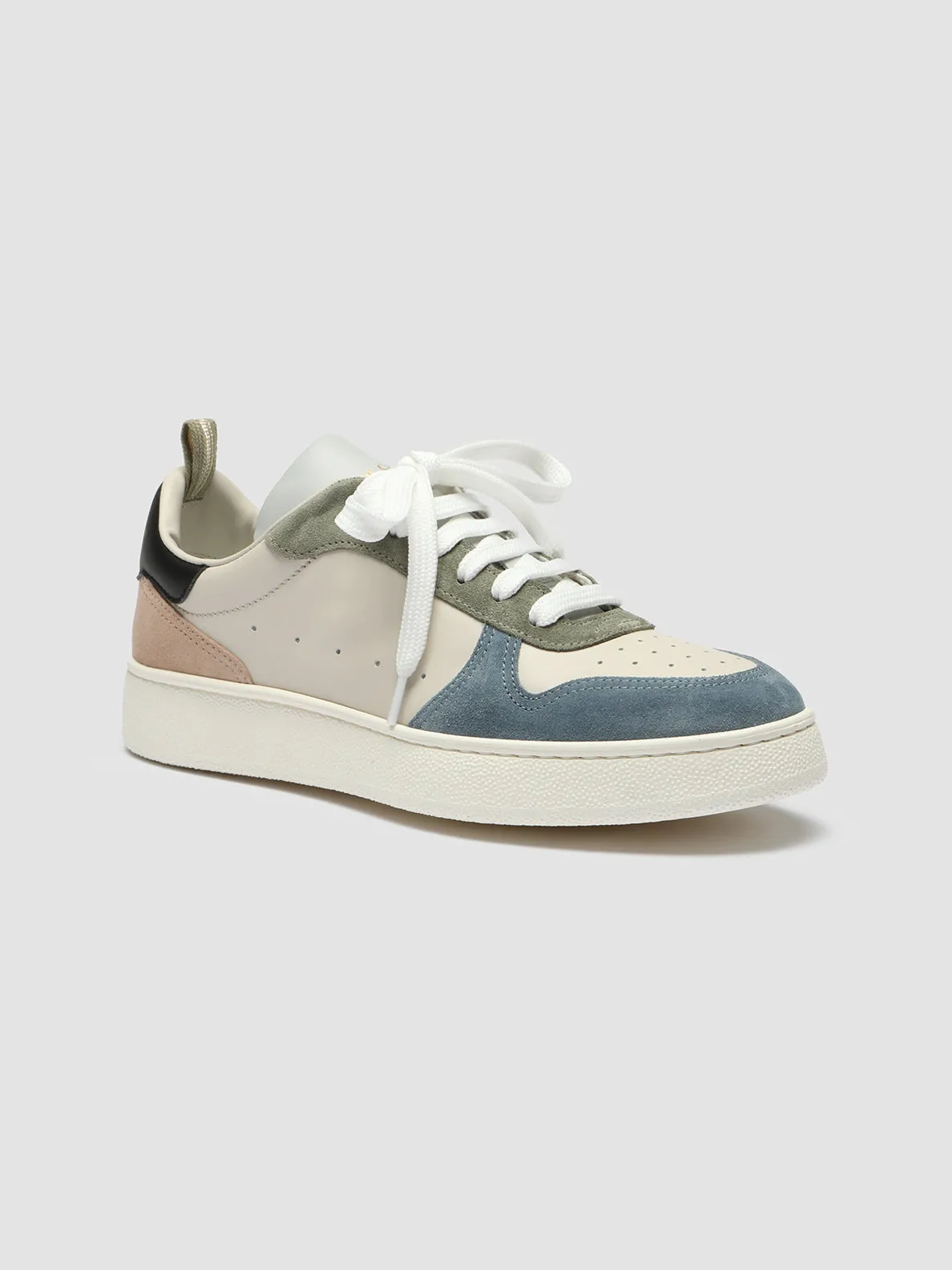 MOWER 110 - White Leather and Suede Low Top Sneakers