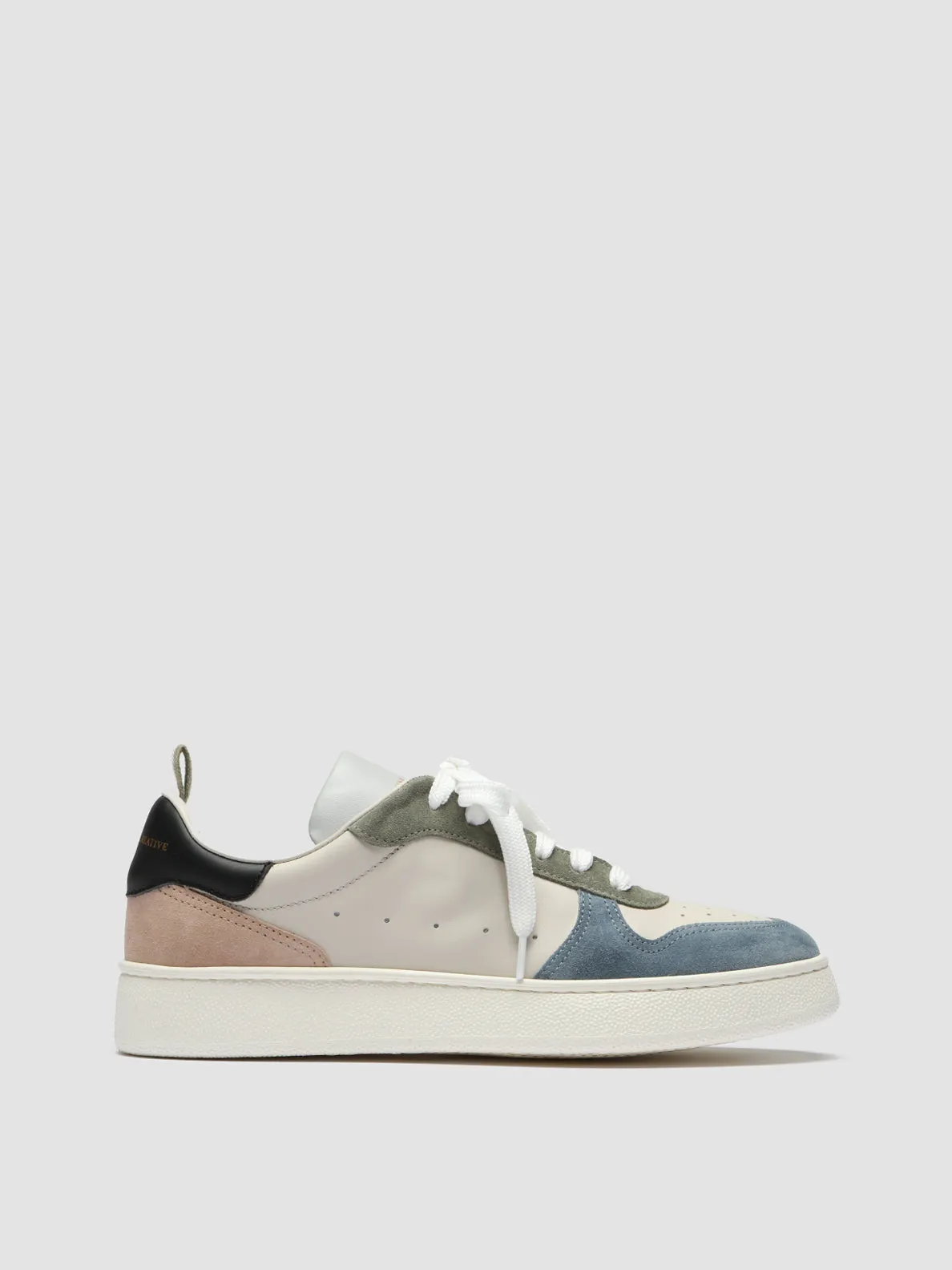 MOWER 110 - White Leather and Suede Low Top Sneakers