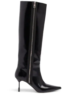 MSGM   75mm Tr leather tall boots 