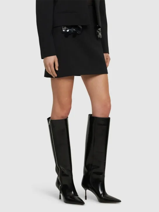 MSGM   75mm Tr leather tall boots 