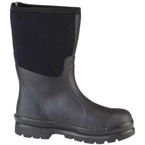 Muck Men's Chore Mid 12" WP Rubber Work Boot - Black - CHM-000A