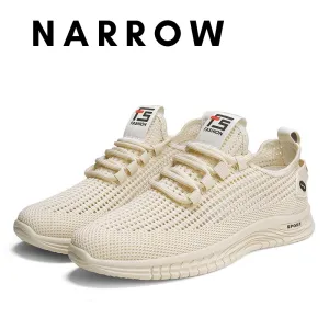 (NARROW)Flat heel fly woven breathable non-slip solid color casual low-top sneakers