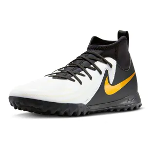 Nike Jr. Phantom Luna II Academy Turf Soccer Shoes (White/Black/Metallic Gold Coin)