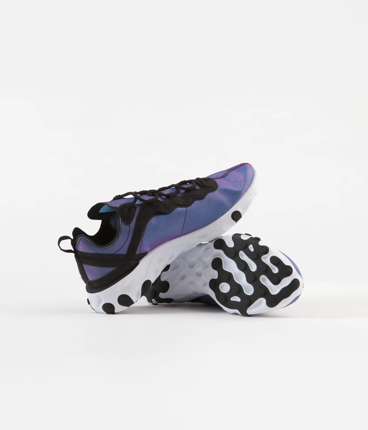 Nike React Element 55 Premium Shoes - Black / Black - Laser Fuchsia - White