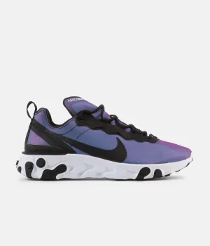 Nike React Element 55 Premium Shoes - Black / Black - Laser Fuchsia - White