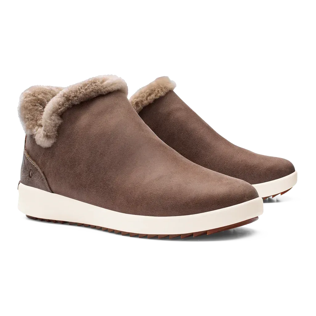 Olukai Women's Malua Hulu Fur Lined Bootie - Warm Taupe/Off White 20427-WM18