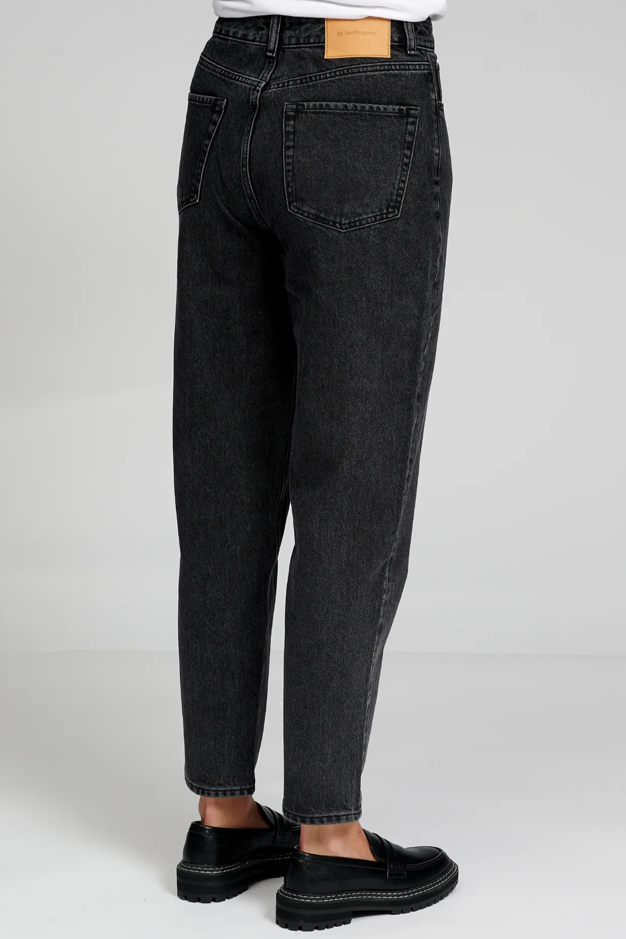 Performance Mom Jeans - Washed Black Denim