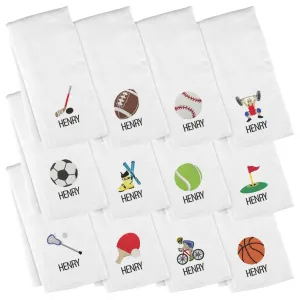 Personalized Emoji Burp Cloth - 12 Pack Sports