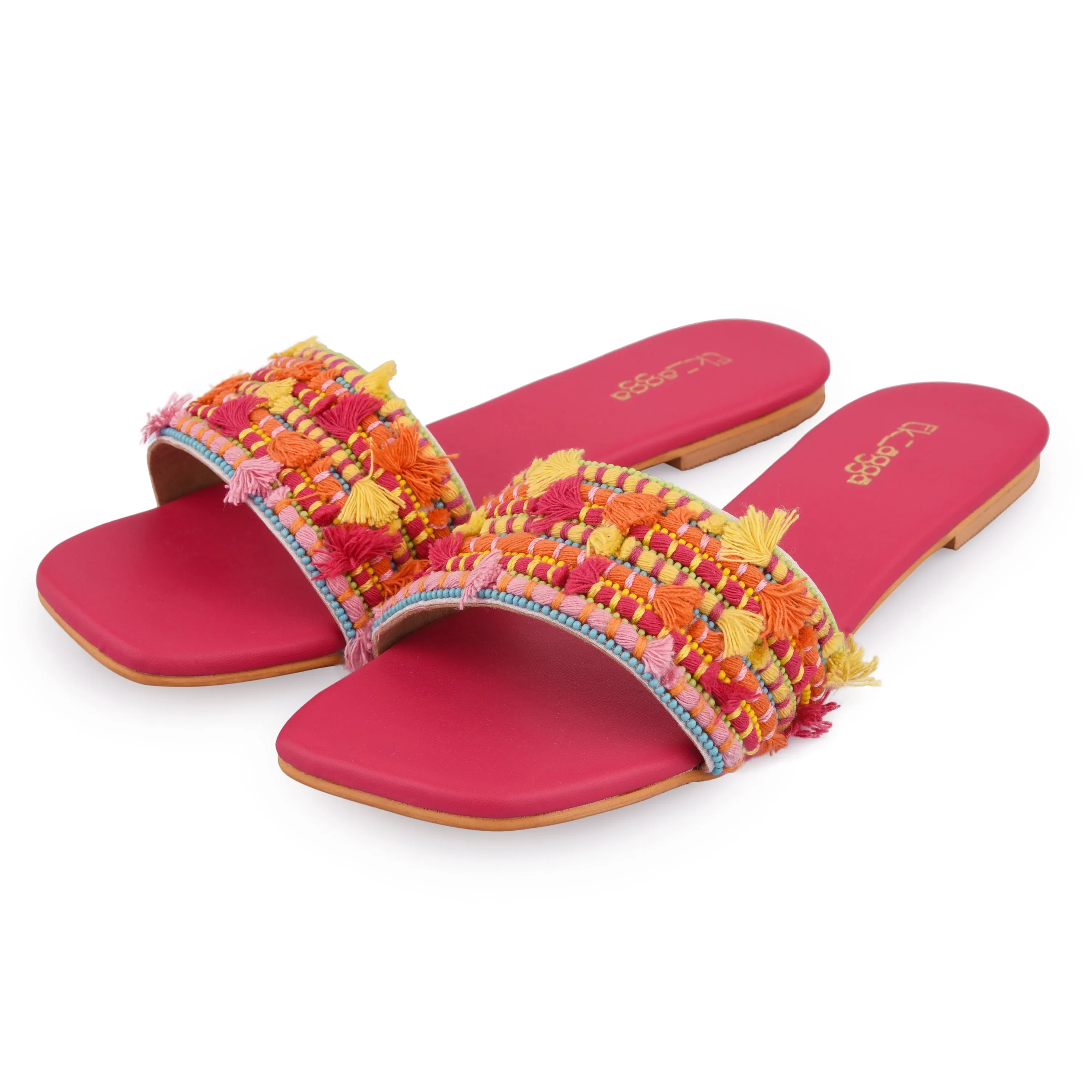 Pink Beaded Flats