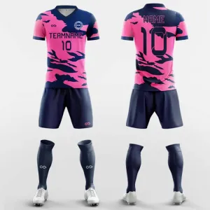 Pink Green Camouflage - Custom Soccer Jerseys Kit Sublimated Design