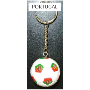 Portugal Soccer Ball Metal Key Chain